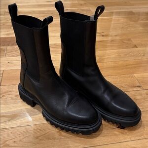 ALL SAINTS Black Leather Ankle Boots. Hallie. Size 37. Great condition.